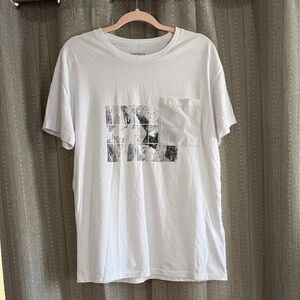 Express White Tee with Black Graphic